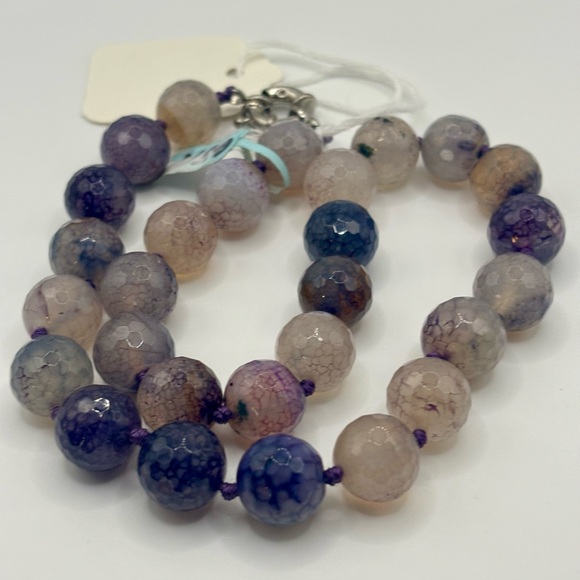 Amethyst Quartz Knotted Bead Necklace NWT - Picture 6 of 8
